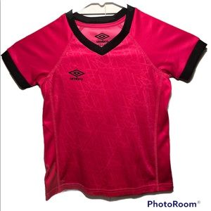 Umbro soccer jersey, hot pink, size XS or 4/5